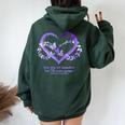 I Will Remember For You Butterfly Alzheimer's Awareness Women Oversized Hoodie Back Print Forest
