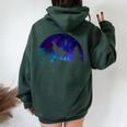 Wolf Howling Moon Love Wolves Cosmic Space Galaxy Girl Women Oversized Hoodie Back Print Forest