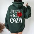 Women's Christmas Let's Get Cozy Christmas Women Oversized Hoodie Back Print Forest