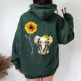 You-Are-My-Sunshine Elephant Sunflower Hippie Quote Song Women Oversized Hoodie Back Print Forest