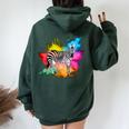 Zebra For In Africa Animal Wild Zoo Horse Women Oversized Hoodie Back Print Forest