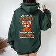 Always Be A Red Panda Women Oversized Hoodie Back Print Navy Blue