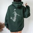 Basketball Girl Dunk Words Player Girls Kid N Youth Women Oversized Hoodie Back Print Navy Blue