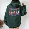 Caring For The Cutest Firecrackers Nicu Nurse 4Th Of July Women Oversized Hoodie Back Print Navy Blue