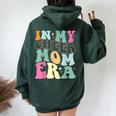 In My Cheer Mom Era Cheerleading Women Oversized Hoodie Back Print Navy Blue