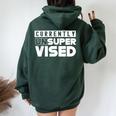 Currently Unsupervised Sarcasm Sarcastic Sayings Women Oversized Hoodie Back Print Navy Blue