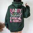 Daddy Of The Birthday Cowgirl Rodeo Party B-Day Girl Party Women Oversized Hoodie Back Print Navy Blue