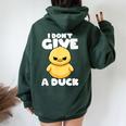 I Don't Give A Duck Lover Duck Owner Cute I Love Duck Women Oversized Hoodie Back Print Navy Blue