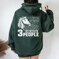 I Like Horses And Maybe 3 People Lover Rider Horse Riding Women Oversized Hoodie Back Print Navy Blue