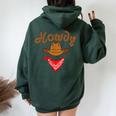 Howdy Southern Girl Vintage Western Country Cowgirl Southern Women Oversized Hoodie Back Print Navy Blue