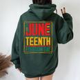 Junenth Day 1865 Black Pride Freedom Day Women Women Oversized Hoodie Back Print Navy Blue