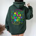 Mom Of The Birthday Boy Retro 80'S Party Mom And Dad Family Women Oversized Hoodie Back Print Navy Blue