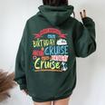 Novelty My Birthday Cruise Idea For & Couples Cruise Women Oversized Hoodie Back Print Navy Blue