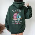 We Still Do Owl Couple Wedding 40Th Anniversary Women Oversized Hoodie Back Print Navy Blue