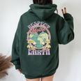 Respect Mother Earth Day Women Oversized Hoodie Back Print Navy Blue