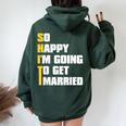 Sarcastic Bachelor Party Stag Groomsmen Getaway Wedding Women Oversized Hoodie Back Print Navy Blue