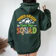 Third Grade Zoo Field Trip Squad Matching Teacher Students Women Oversized Hoodie Back Print Navy Blue