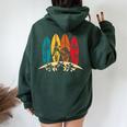 Vintage Classic Surfboard Beach Surfer Boy Girl Surfing Women Oversized Hoodie Back Print Navy Blue
