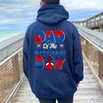 Dad Of The Birthday Spider Web Boy Mom And Dad Family Women Oversized Hoodie Back Print Forest