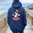 Fire Quacker Fourth Of July Duck Patriotic Usa Women Oversized Hoodie Back Print Forest