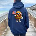 Fourth Of July Burger Hamburger 4Th Of July Boys Women Oversized Hoodie Back Print Forest