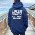 I Love My Hot Girlfriend So Please Stay Away From Me Women Oversized Hoodie Back Print Forest
