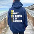 Sarcastic Bachelor Party Stag Groomsmen Getaway Wedding Women Oversized Hoodie Back Print Forest