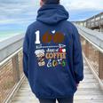 100 Days Of Coffee 100Th Day Of School For Teacher Student Women Oversized Hoodie Back Print Navy Blue