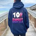 10Th Birthday 10 Yrs Old Girl Bubble Boba Tea Anime Women Oversized Hoodie Back Print Navy Blue