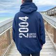 20Th Birthday 20 Years Old Man Woman Vintage 2004 Women Oversized Hoodie Back Print Navy Blue