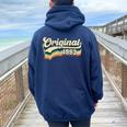 31St Birthday Original Vintage Born In 1993 Women Oversized Hoodie Back Print Navy Blue