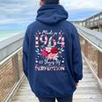 60 Year Old Birthday 1964 Floral 60Th Birthday For Women Women Oversized Hoodie Back Print Navy Blue