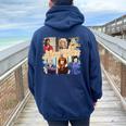 80'S 90'S Mom Vibes Mom Life Mother's Day Vintage Mama Women Oversized Hoodie Back Print Navy Blue