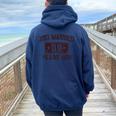 9Th Wedding Anniversary Husband Wife Just Married 9 Years Women Oversized Hoodie Back Print Navy Blue