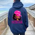 African American Afro Blessed To Be Called Mom Women Oversized Hoodie Back Print Navy Blue