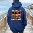 African Melanin Cowgirl Swag Black History Melanin Queen Women Oversized Hoodie Back Print Navy Blue