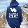 Always Be Yourself Ferret For Weasel Pet Women Oversized Hoodie Back Print Navy Blue