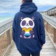 Aroace Pride Aro Ace Panda Heart Aromantic Asexual Pride Women Oversized Hoodie Back Print Navy Blue