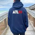 Atlanta Southern City Home Hometown Pride Proud Quote Saying Women Oversized Hoodie Back Print Navy Blue