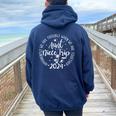 Aunt Niece Trip 2024 Aunt Niece Matching Vacation 2024 Women Oversized Hoodie Back Print Navy Blue