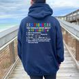 Autistic Daughter Autism Awareness Support Mom Dad Parents Women Oversized Hoodie Back Print Navy Blue