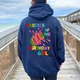 Baby Melon Brother Of The Birthday Girl Watermelon Family Women Oversized Hoodie Back Print Navy Blue