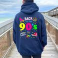 Back To 90'S 1990S Vintage Retro Nineties Costume Party Women Oversized Hoodie Back Print Navy Blue