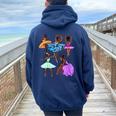 Ballerina Black African American Dancing Ballet Dance Women Oversized Hoodie Back Print Navy Blue