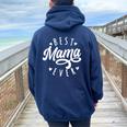 Best Mama Ever Modern Calligraphy Font Mother's Day Mama Women Oversized Hoodie Back Print Navy Blue
