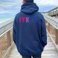 Bisexual Iykyk Fun Bi Pride Flag Bisexuality Lgbtq Women Women Oversized Hoodie Back Print Navy Blue