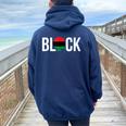 Black Pride Afro Pride Pan African Flag Melanin Black Woman Women Oversized Hoodie Back Print Navy Blue