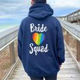 Bride Squad Lgbt Wedding Bachelorette Lesbian Pride Women Women Oversized Hoodie Back Print Navy Blue