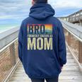 Bro Formerly Known As Mom Vintage Women Oversized Hoodie Back Print Navy Blue