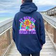 It Burns When I Pee Sarcastic Ironic Y2k Inappropriate Women Oversized Hoodie Back Print Navy Blue